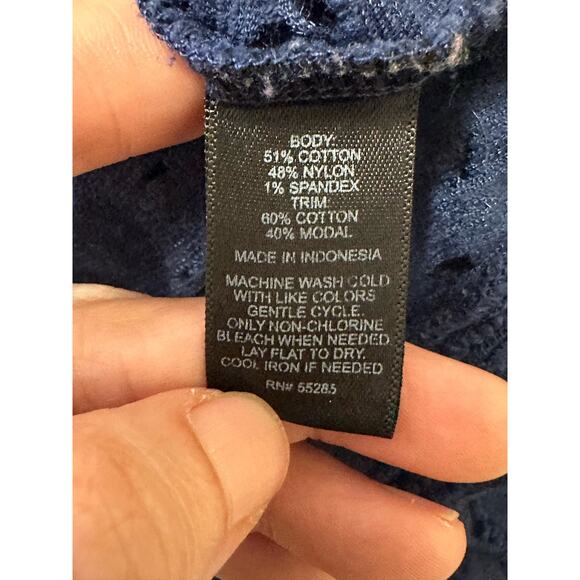 Express blue eyelet racer back tank top Cami Size M - Picture 4 of 11